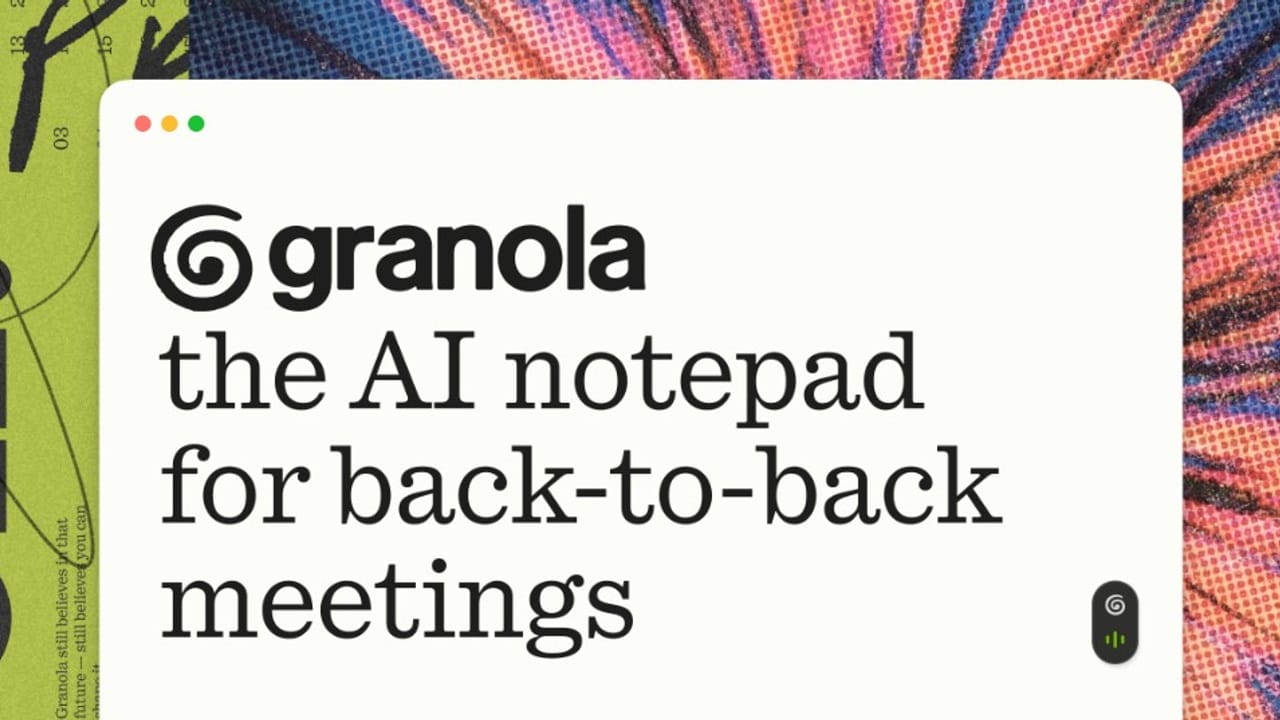 Granola logo and the words ‘the AI notepad for back-to-back meetings’ on official promotional artwork.